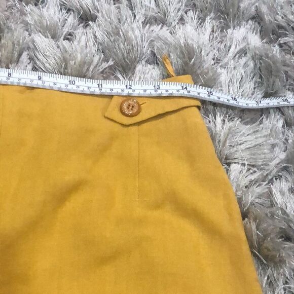 Vintage 70s Yellow Skirt Suit Blazer Set Padded Shoulder Size 8 - Picture 7 of 9